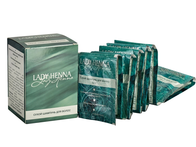 Сухой шампунь для мытья волос LADY HENNA, 10г/100г