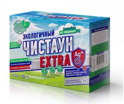 Стиральный порошок экологичный с ионами серебра Extra, Чистаун, 1000 г 