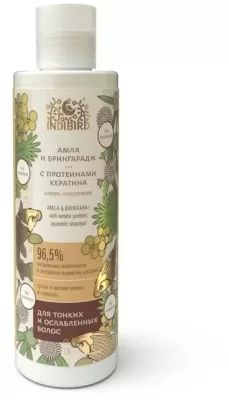 Амла и Брингарадж, шампунь аюрведический, без сульфатов (Amla Bringaraj Ayurvedic shampoo), Indibird, 250мл 
