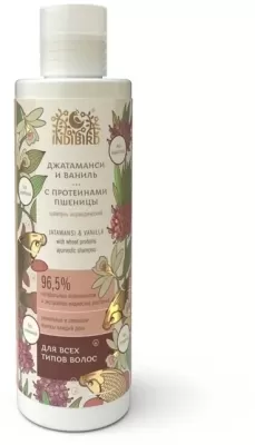 Джатаманси и Ваниль, шампунь аюрведический, без сульфатов (Jatamansi Vanilla Ayurvedic shampoo), Indibird, 250мл  