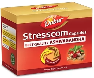 Стресском Ашваганда (Stresscom Ashwagandha) Dabur, 10/120 капсул