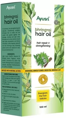 Масло для восстановления и укрепления волос Брингарадж (Bhringraj Hair Oil) Ayusri, 100 мл