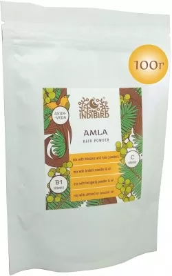 Амла, порошок для волос и тела (Amla Hair Powder), Indibird, 100г/1кг