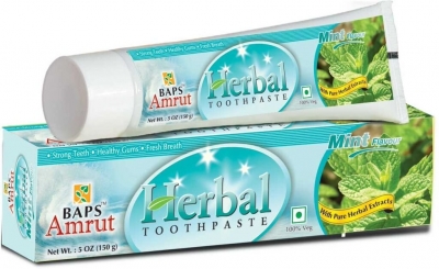 Зубная паста с мятой (Herbal Toothpaste Mint Flavour) Baps Amrut, 150г