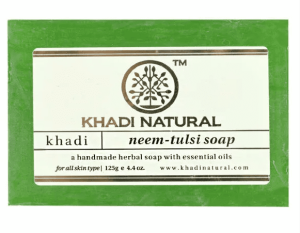 Мыло натуральное глицериновое Ним и Тулси (Neem Tulsi Soap) Khadi, 125г 