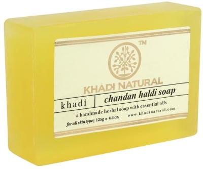 Мыло натуральное глицериновое Сандал и Куркума (Chandan Haldi Soap) Khadi, 125г