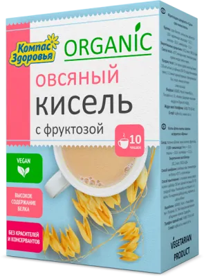Кисель "Овсяный" с фруктозой, Компас Здоровья 150 г