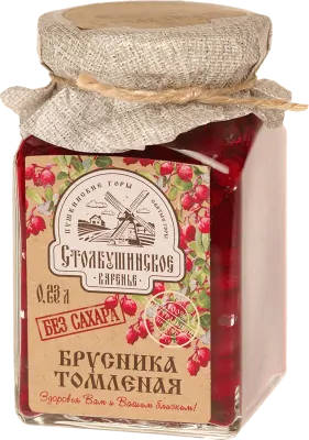 Брусника томленая без сахара, Столбушино, 230 мл 