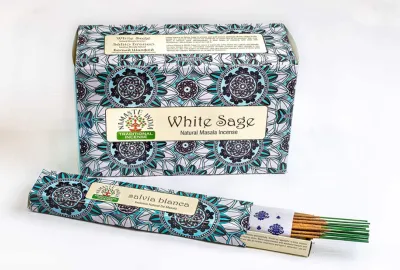 Благовония Белый Шалфей (White Sage, natural masala incense), Namaste India, 15 г