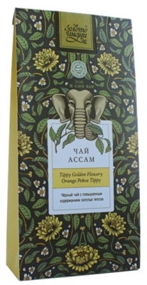 АССАМ, чай черный крупнолистовой с повышенным содержанием золотых типсов (категория TGFOP- Tippy Golden Flowery Orange Pekoe), Золото Индии, 100г/1кг