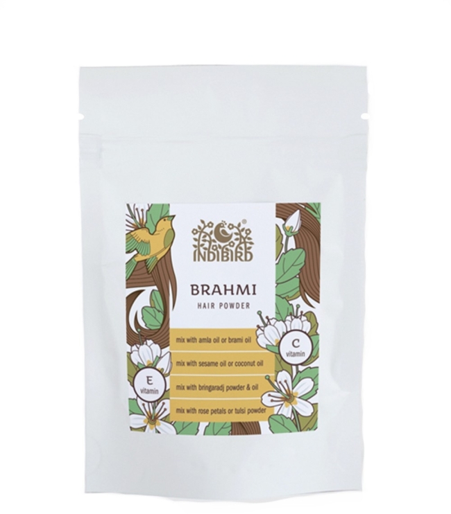 Брахми, порошок для волос (Brahmi Hair Powder), Indibird, 100г/1кг Брахми, порошок для волос (Brahmi Hair Powder), Indibird, 100г/1кг
