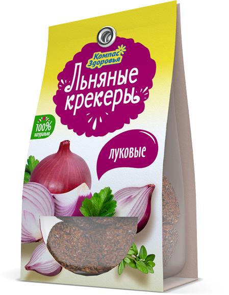 Крекеры льняные луковые, Компас Здоровья, 50г 