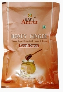Леденцы от кашля Мед и Имбирь (Honey Ginger), Baps Amrut, 20 шт