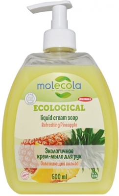Экологичное крем-мыло "Освежающий ананас", Molecola, 500 мл