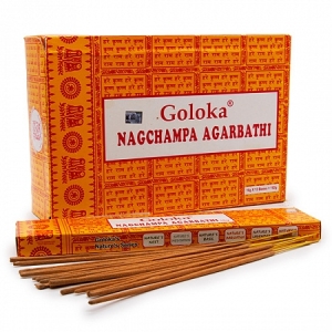 Благовония Нагчампа натуральные с пыльцой (Nagchampa Agarbathi) Goloka, 16г Благовония Нагчампа натуральные с пыльцой (Nagchampa Agarbathi) Goloka, 16г