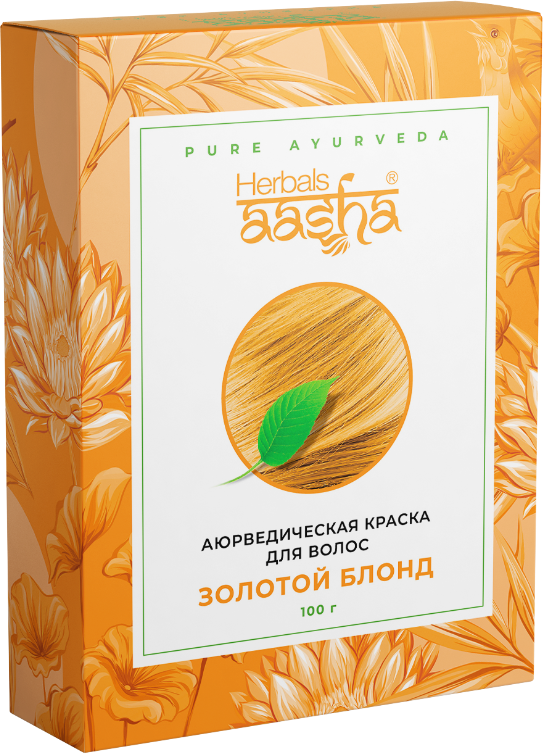 Краска для волос аюрведическая Золотой блонд, Aasha Herbals, 100г Краска для волос аюрведическая Золотой блонд, Aasha Herbals, 100г