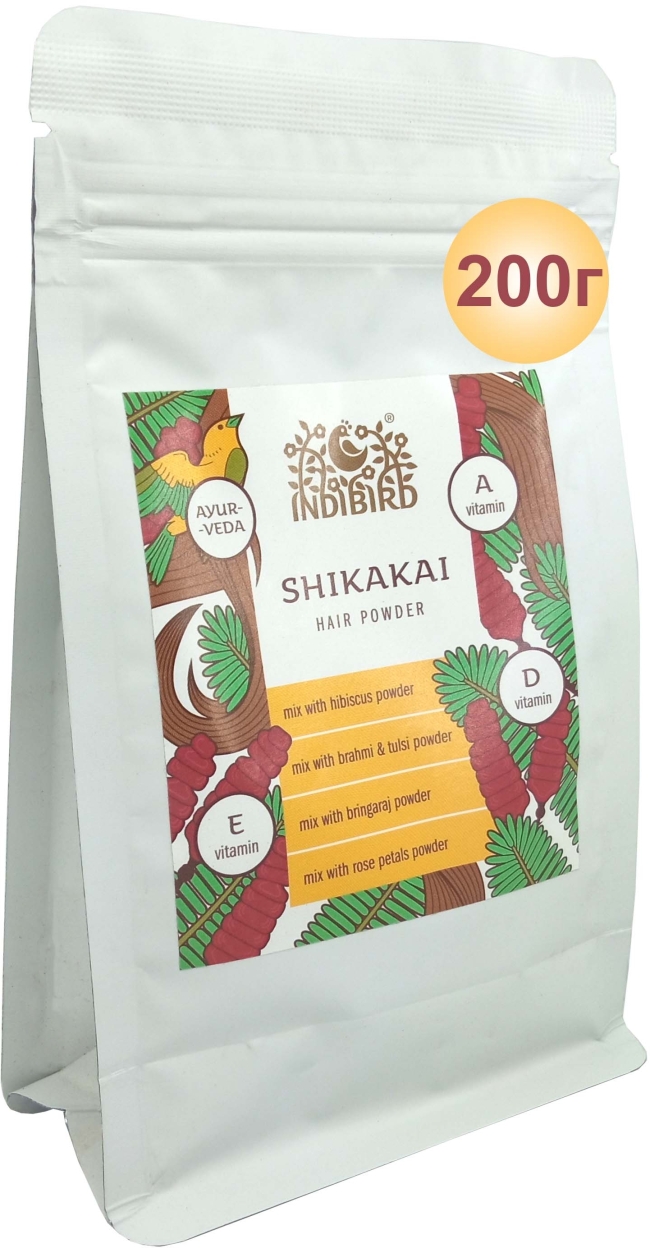 Шикакай, порошок для волос (Shikakai Hair Powder), Indibird, 50г/200г/1кг