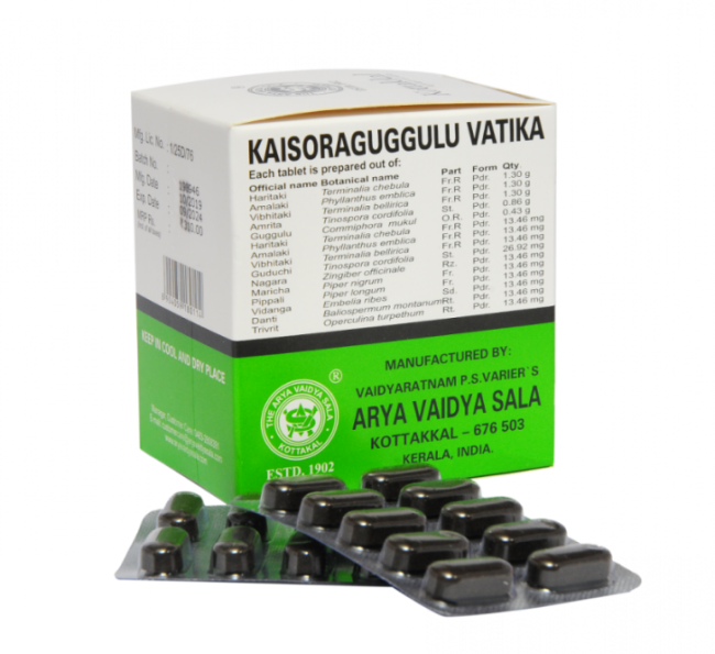 Кайшор Гуггул Ватика (Kaishoraguggulu Vatika), Kottakkal, 10 таб. / 100 таб.