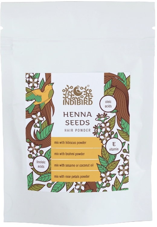 Семена хны молотые, порошок-маска для волос (Henna Seeds Hair Powder), Indibird, 50г Семена хны молотые, порошок-маска для волос (Henna Seeds Hair Powder), Indibird, 50г