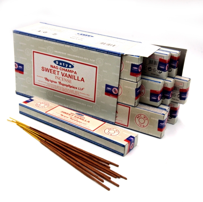 Благовония Наг Чампа Сладкая Ваниль (NS Nag Champa Sweet Vanilla) Satya, 15г Благовония Наг Чампа Сладкая Ваниль (NS Nag Champa Sweet Vanilla) Satya, 15г