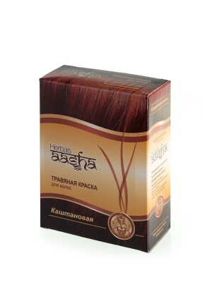 Краска для волос травяная Каштановая Aasha Herbals, 6х10г Краска для волос травяная Каштановая Aasha Herbals, 6х10г