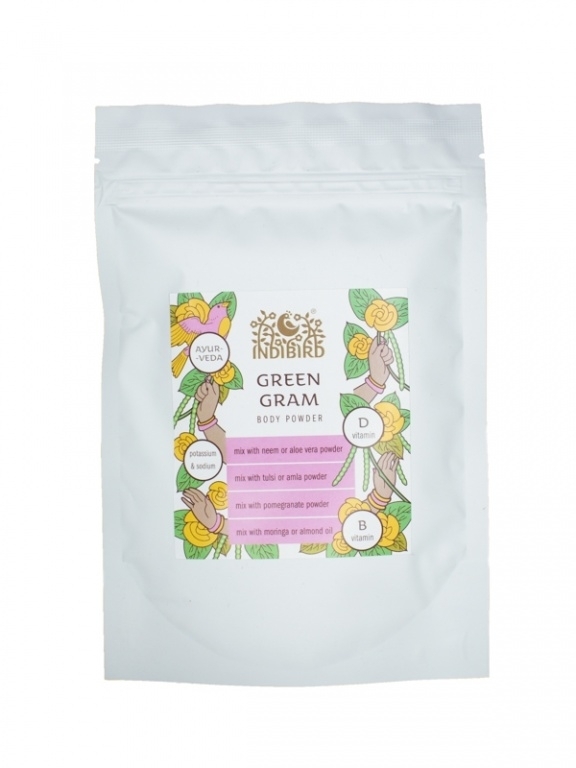 Грин Грэм, порошок для лица и тела (Green Gram Powder), Indibird, 100 г