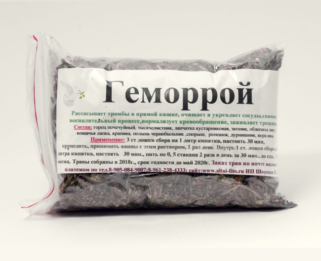 От геморроя, сбор лечебных трав, Славные Tравы Алтая, 160 г ± 10 г 