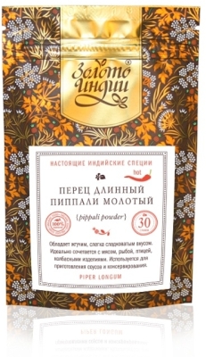 -20% Перец длинный Пиппали молотый (Pippali Pepper Powder), Золото Индии, 30г (срок  15/08/2025)