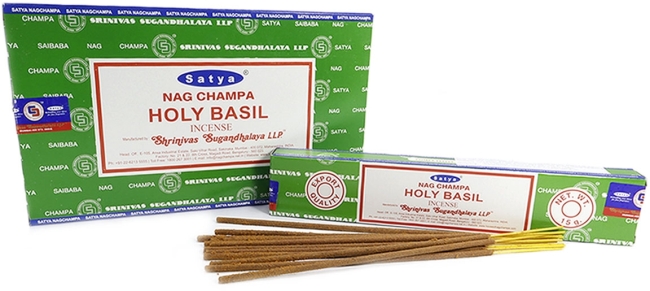 Благовония масала Наг Чампа Священный Базилик/ Тулси (NS Nag Champa Holy Basil) SATYA, 15 г Благовония масала Наг Чампа Священный Базилик/ Тулси (NS Nag Champa Holy Basil) SATYA, 15 г