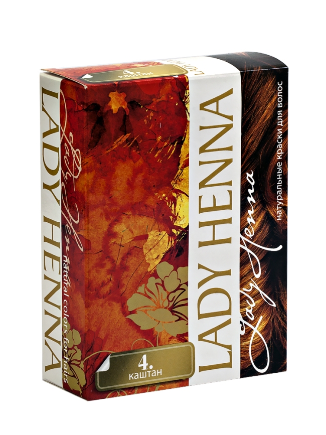 Каштан - краска для волос на основе хны LADY HENNA, 6х10 г
