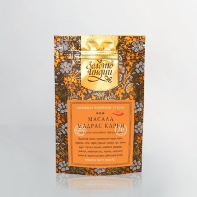 -70% Мадрас Карри Масала, смесь молотых специй (Madras Curry Masala), Золото Индии, 30г (срок 1/05/2025)