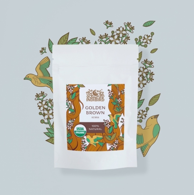 Хна Золотисто-Коричневая (Golden Brown Henna) Indibird, 50г/100г/1 кг