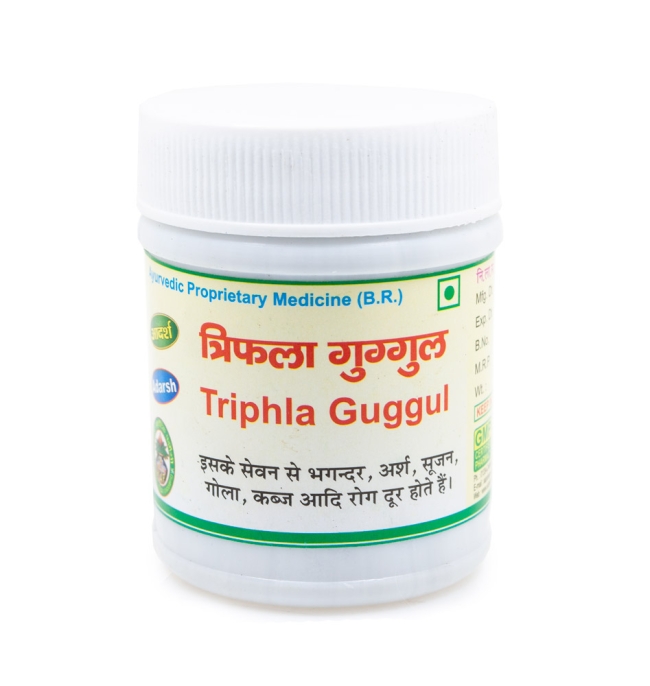 Трифала Гуггул (Triphla Guggul) Adarsh, таблетки, 40г Трифала Гуггул (Triphla Guggul) Adarsh, таблетки, 40г