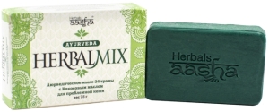 Мыло аюрведическое 24 травы, для проблемной кожи, Aasha Herbals, 75г Мыло аюрведическое 24 травы, для проблемной кожи, Aasha Herbals, 75г