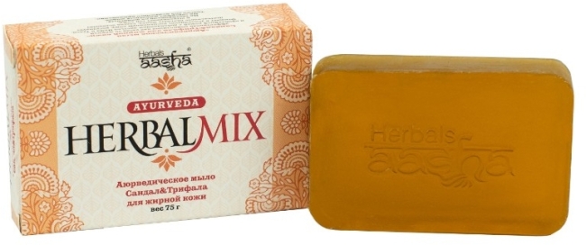 Мыло аюрведическое Сандал и Трифала, для жирной кожи, Aasha Herbals, 75г Мыло аюрведическое Сандал и Трифала, для жирной кожи, Aasha Herbals, 75г
