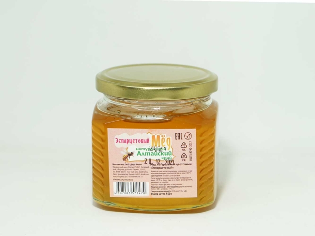 Мед Эспарцетовый натуральный, Дары Алтая, 500 г 