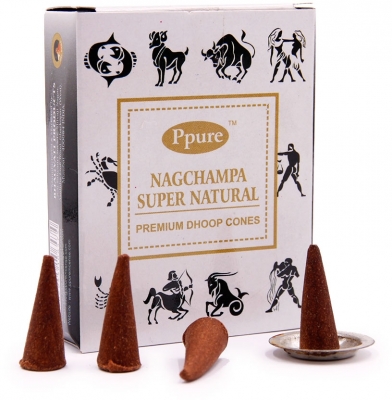 Благовония Натуральная масала конусы (cones Super Natural) PPURE, 15 г