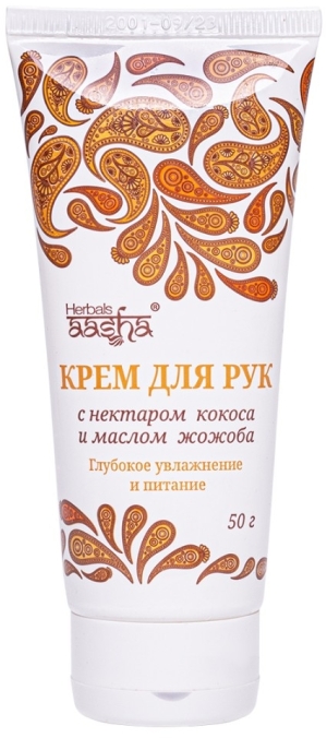 Крем для рук с нектаром кокоса и маслом жожоба, Aasha Herbals 50г Крем для рук с нектаром кокоса и маслом жожоба, Aasha Herbals 50г