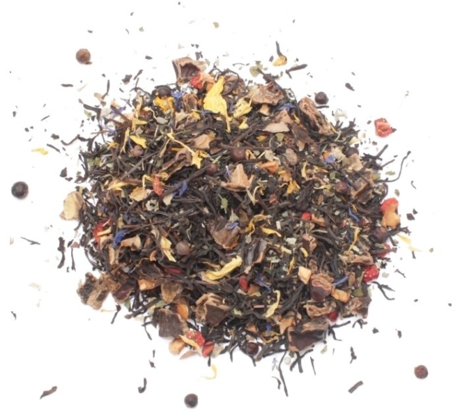 Черный чай с клубникой, годжи и кэробом (Black Tea) Royal Forest, 75 г Черный чай с клубникой, годжи и кэробом (Black Tea) Royal Forest, 75 г