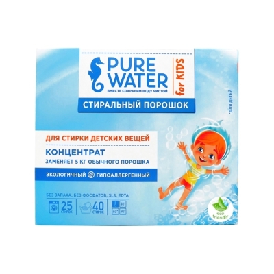 -25% Стиральный порошок для детского белья (концентрат), Pure Water, 800г (срок 30/11/2024)