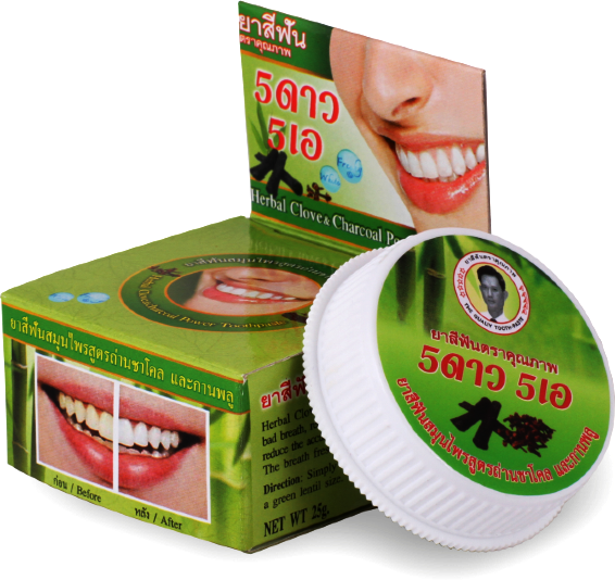 Травяная отбеливающая зубная паста с бамбуковым углем (Herbal Clove Bamboo Charcoal Toothpaste ) 5 Star Cosmetic, 25г Травяная отбеливающая зубная паста с бамбуковым углем (Herbal Clove Bamboo Charcoal Toothpaste ) 5 Star Cosmetic, 25г