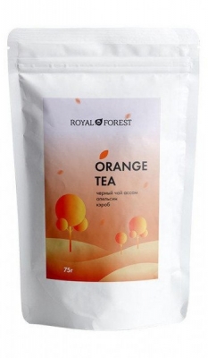 Черный чай АССАМ с апельсином и кэробом (Orange Tea) Royal Forest, 75 г 