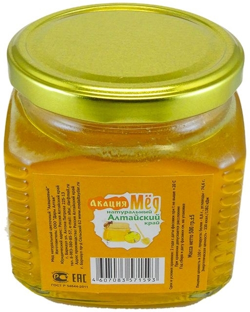 Мед Акациевый натуральный, Дары Алтая, 300 г/500 г Мед Акациевый натуральный, Дары Алтая, 300 г/500 г