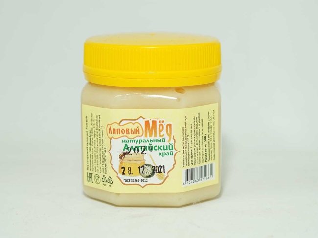 Мед Липовый натуральный, Дары Алтая, 300 г, пл/б