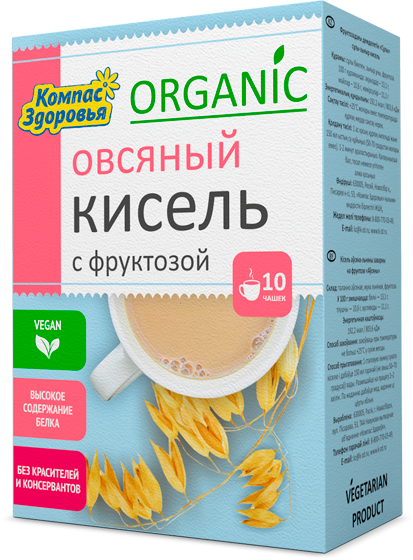Кисель "Овсяный" с фруктозой, Компас Здоровья 150 г