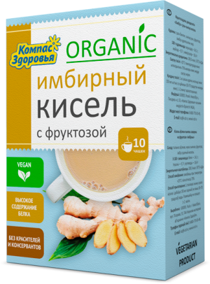 Кисель "Имбирный" с фруктозой, Компас Здоровья, 150 г