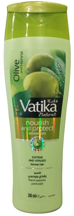 Шампунь для нормальных волос "Питание и защита" с оливой (OLIVE Nourish &amp; Protect), Dabur Vatika, 200 мл