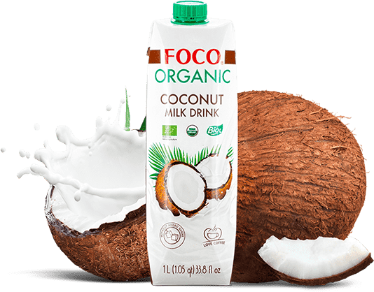 Органический Кокосовый Молочный Напиток, Organic Coconut Milk Drink "FOCO", 330мл/ 1л
