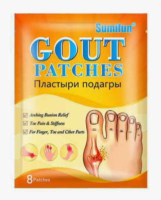 Гaут (Gout Patch Sumifun) пластырь от боли в суставах, 8 шт