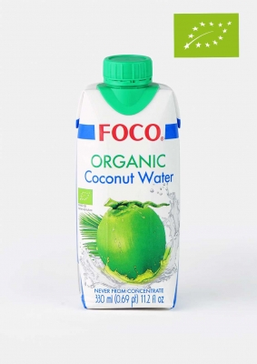 Кокосовая Вода органическая (USDA organic), FOCO, 330 мл/1л